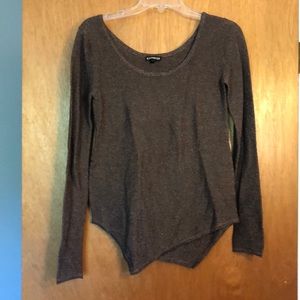 Brown asymmetrical sweater